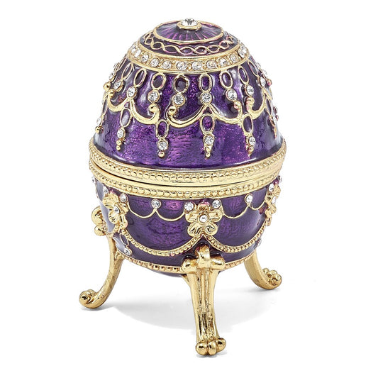 Jere Luxury Giftware, Bejeweled IMPERIAL PURPLE (Plays Endless Love) Musical Egg with Matching Pendant Trinket Box & Keepsake Container Collectible Gift by Jere Luxury Giftware