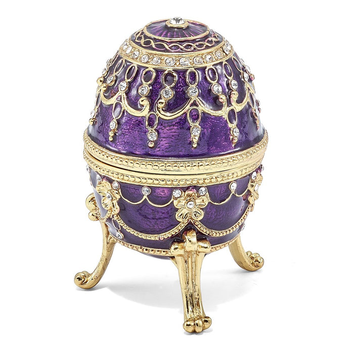 Jere Luxury Giftware, Bejeweled IMPERIAL PURPLE (Plays Endless Love) Musical Egg with Matching Pendant