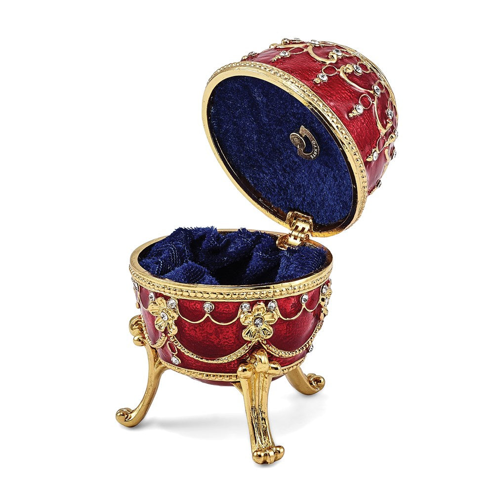 Jere Luxury Giftware, Bejeweled IMPERIAL RED (Plays Endless Love) Musical Egg with Matching Pendant Trinket Box & Keepsake Container Collectible Gift by Jere Luxury Giftware