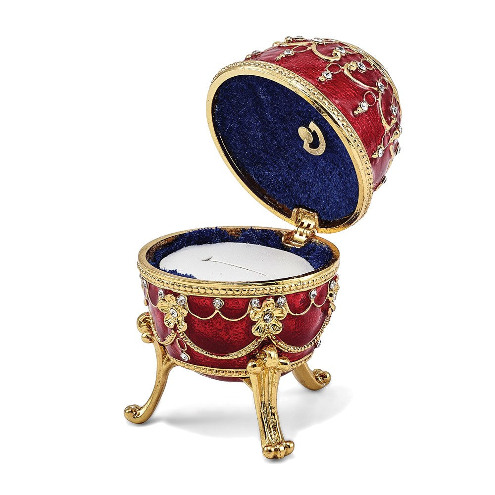 Jere Luxury Giftware, Bejeweled IMPERIAL RED (Plays Endless Love) Musical Egg with Matching Pendant Trinket Box & Keepsake Container Collectible Gift by Jere Luxury Giftware