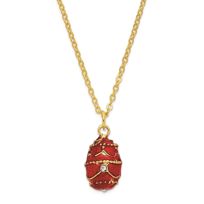 Jere Luxury Giftware, Bejeweled IMPERIAL RED (Plays Endless Love) Musical Egg with Matching Pendant
