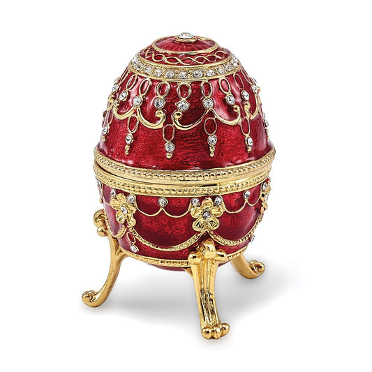 Jere Luxury Giftware, Bejeweled IMPERIAL RED (Plays Endless Love) Musical Egg with Matching Pendant Trinket Box & Keepsake Container Collectible Gift by Jere Luxury Giftware