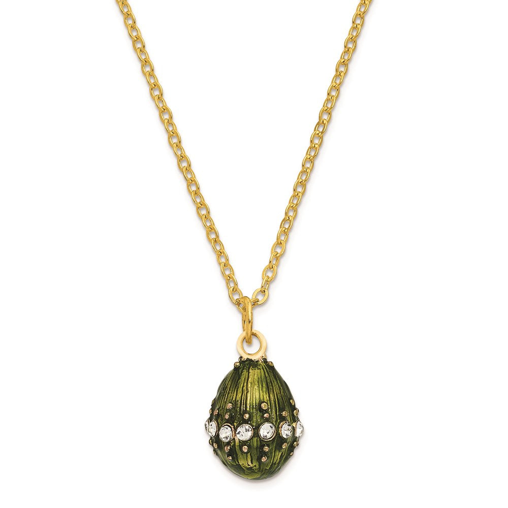 Jere Luxury Giftware, Bejeweled REGAL GREEN (Plays Swan Lake) Musical Egg with Matching Pendant Trinket Box & Keepsake Container Collectible Gift by Jere Luxury Giftware