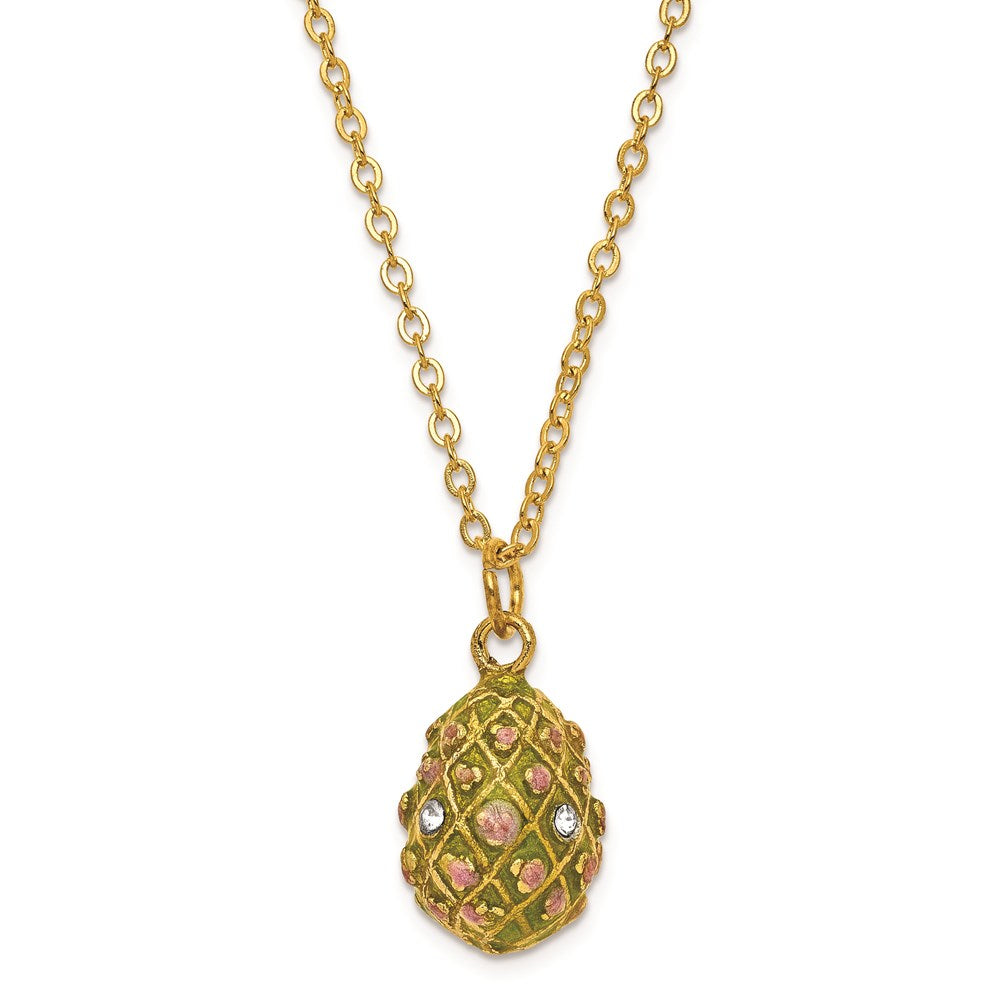 Jere Luxury Giftware, Bejeweled ROSE GARDEN Floral (Plays Memory) Musical Egg with Matching Pendant Trinket Box & Keepsake Container Collectible Gift by Jere Luxury Giftware