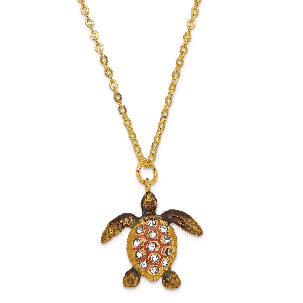 Jere Luxury Giftware, Bejeweled PALM BEACH Loggerhead Sea Turtle Trinket Box with Matching Pendant Trinket Box & Keepsake Container Collectible Gift by Jere Luxury Giftware