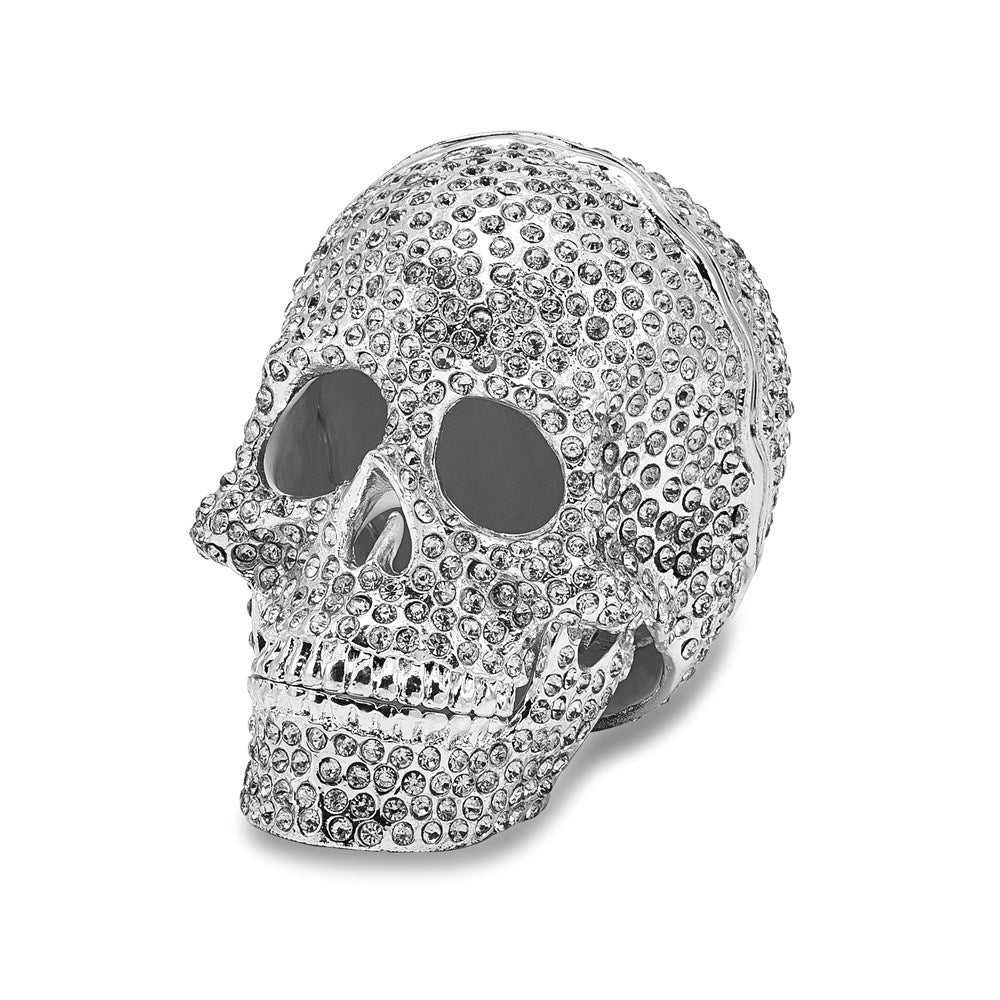 Jere Luxury Giftware, Bejeweled TREASURE TROVE Full Crystal Skull Trinket Box with Matching Pendant Trinket Box & Keepsake Container Collectible Gift by Jere Luxury Giftware