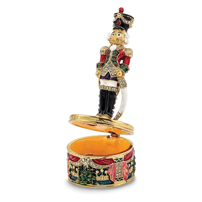 Jere Luxury Giftware, Bejeweled CHRISTOPH Nutcracker Trinket Box with Matching Pendant
