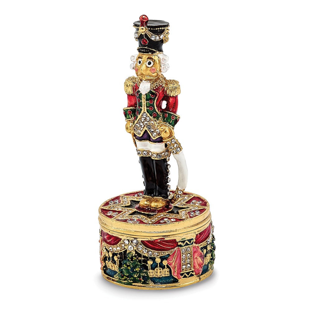 Jere Luxury Giftware, Bejeweled CHRISTOPH Nutcracker Trinket Box with Matching Pendant Trinket Box & Keepsake Container Collectible Gift by Jere Luxury Giftware