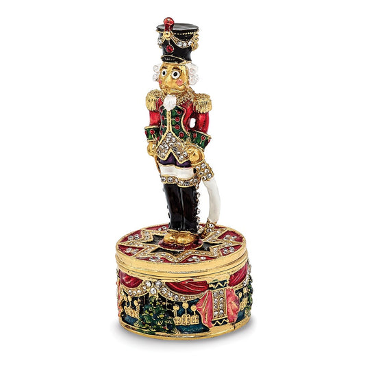 Jere Luxury Giftware, Bejeweled CHRISTOPH Nutcracker Trinket Box with Matching Pendant Trinket Box & Keepsake Container Collectible Gift by Jere Luxury Giftware