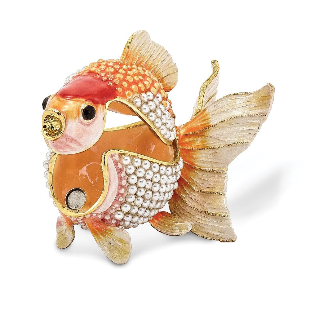 Jere Luxury Giftware, Bejeweled KATIE Kissing Fish Trinket Box with Matching Pendant Trinket Box & Keepsake Container Collectible Gift by Jere Luxury Giftware