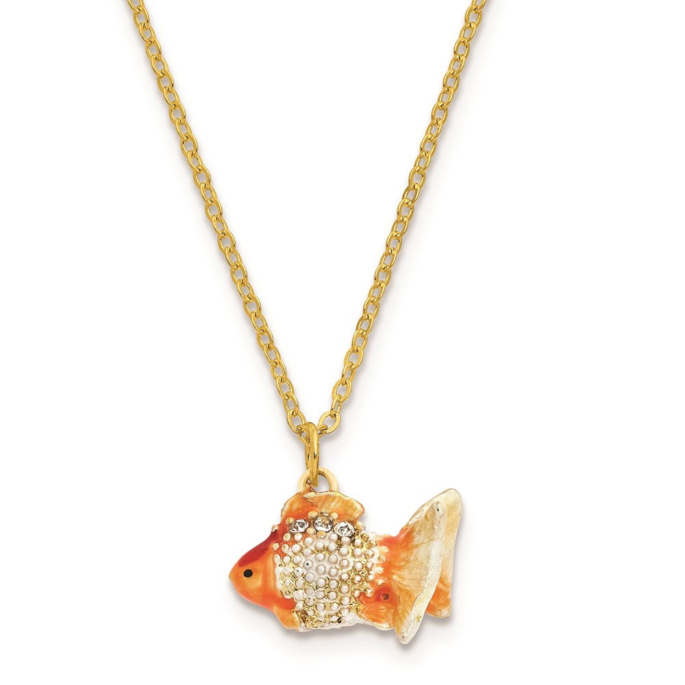 Jere Luxury Giftware, Bejeweled KATIE Kissing Fish Trinket Box with Matching Pendant Trinket Box & Keepsake Container Collectible Gift by Jere Luxury Giftware