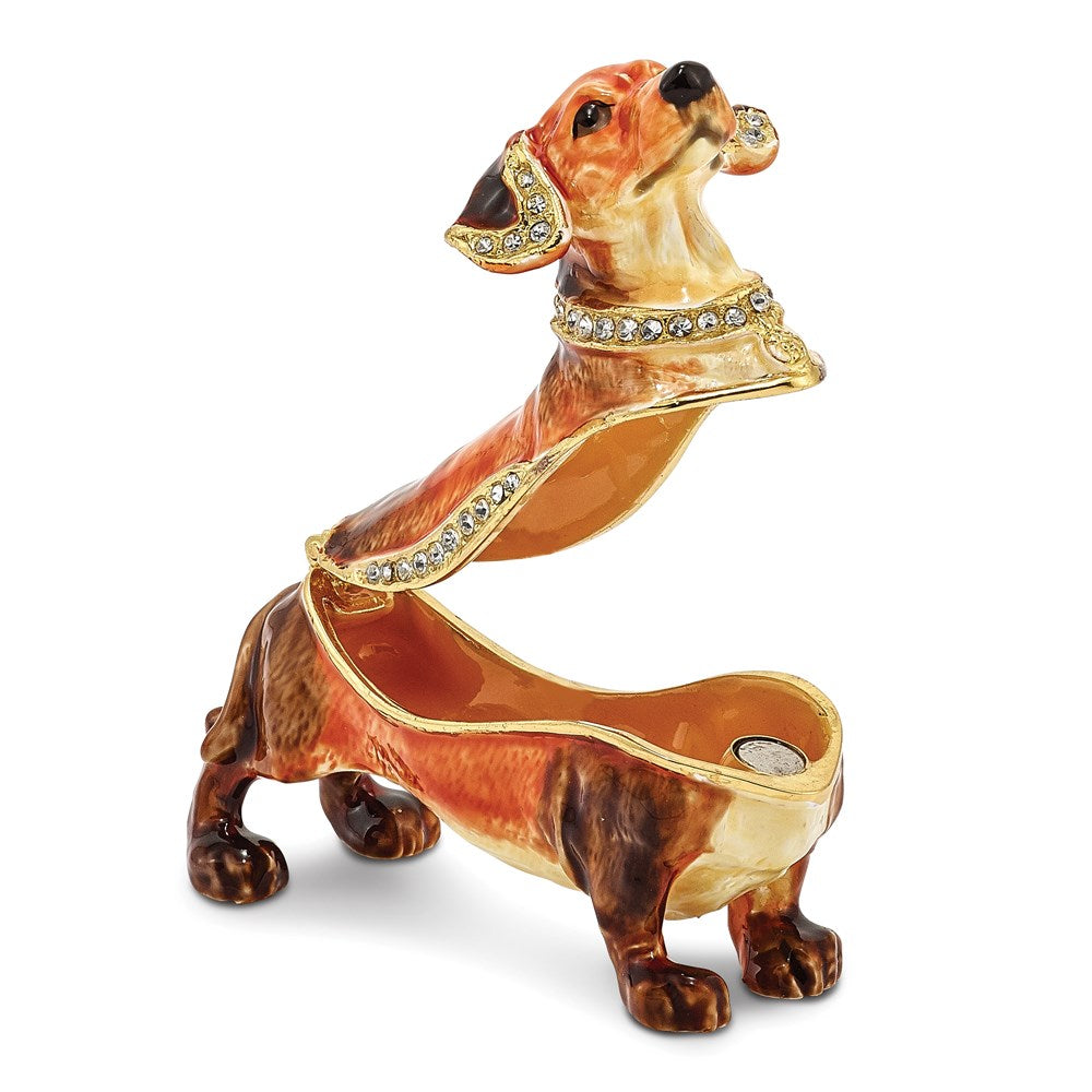 Jere Luxury Giftware, Bejeweled OSCAR Dachshund Trinket Box with Matching Pendant Trinket Box & Keepsake Container Collectible Gift by Jere Luxury Giftware