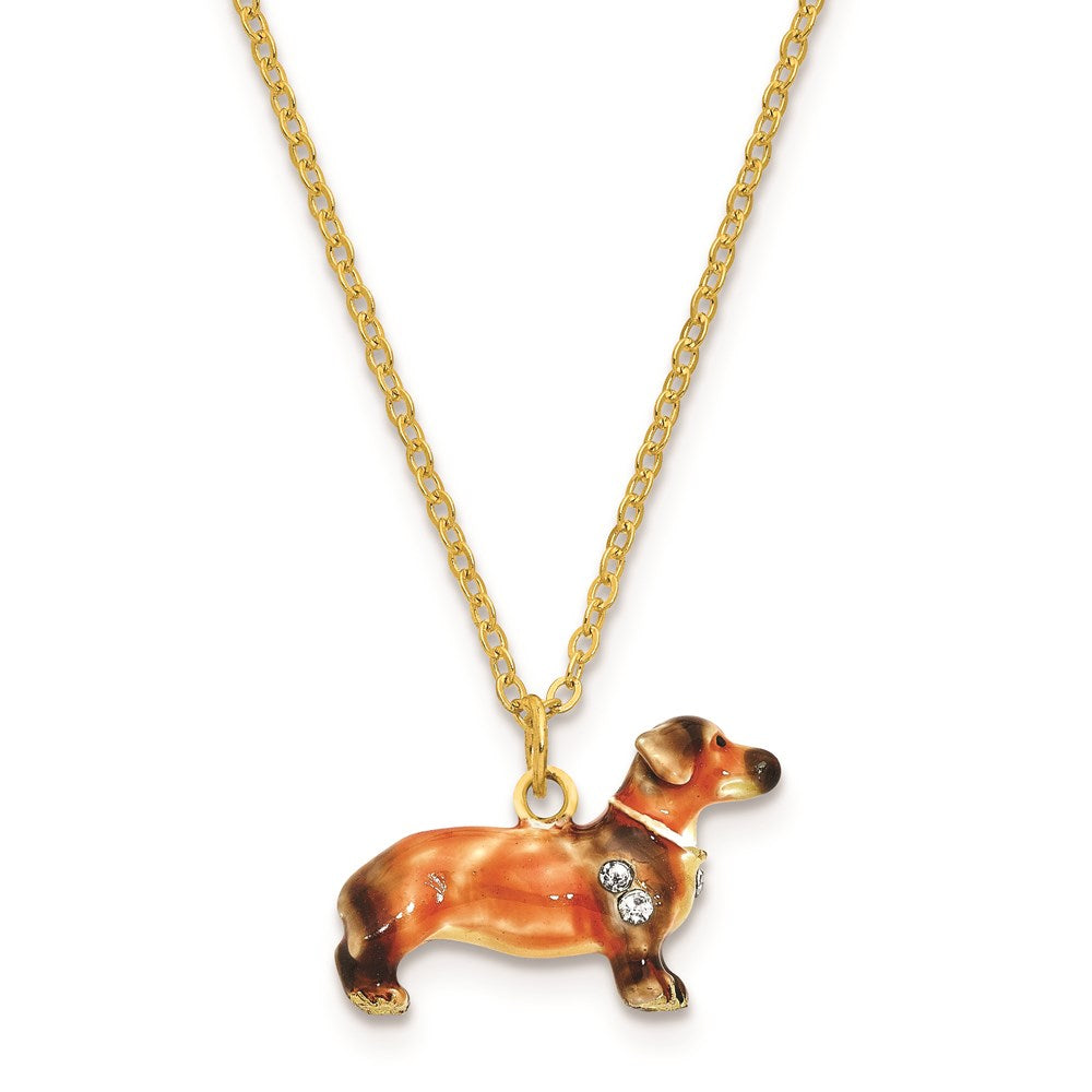 Jere Luxury Giftware, Bejeweled OSCAR Dachshund Trinket Box with Matching Pendant Trinket Box & Keepsake Container Collectible Gift by Jere Luxury Giftware