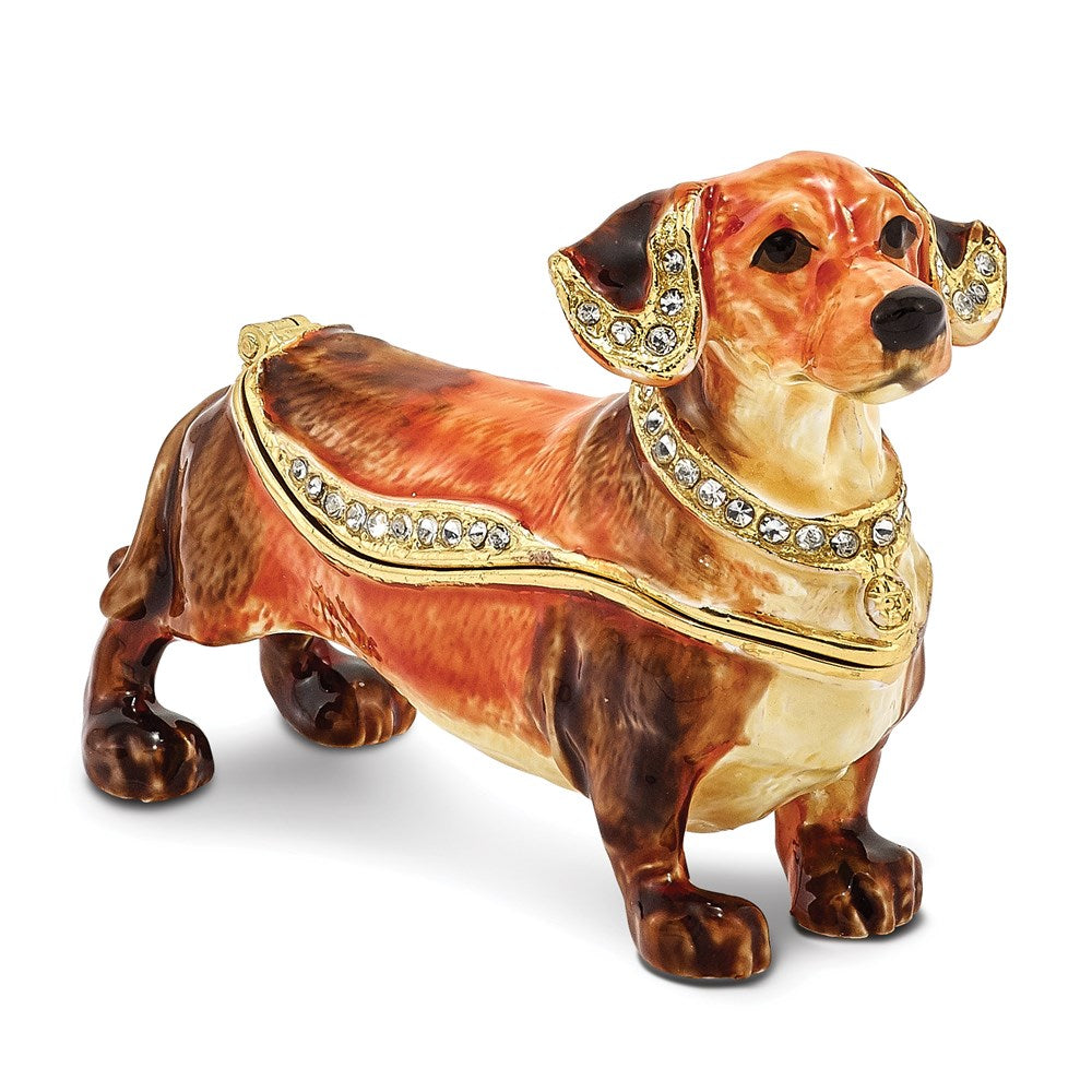 Jere Luxury Giftware, Bejeweled OSCAR Dachshund Trinket Box with Matching Pendant Trinket Box & Keepsake Container Collectible Gift by Jere Luxury Giftware