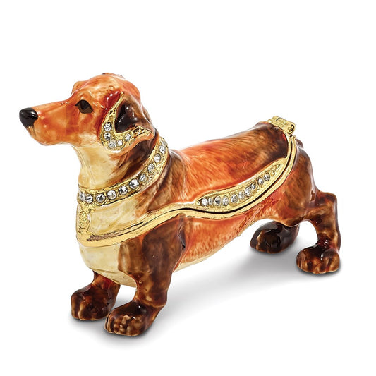 Jere Luxury Giftware, Bejeweled OSCAR Dachshund Trinket Box with Matching Pendant Trinket Box & Keepsake Container Collectible Gift by Jere Luxury Giftware