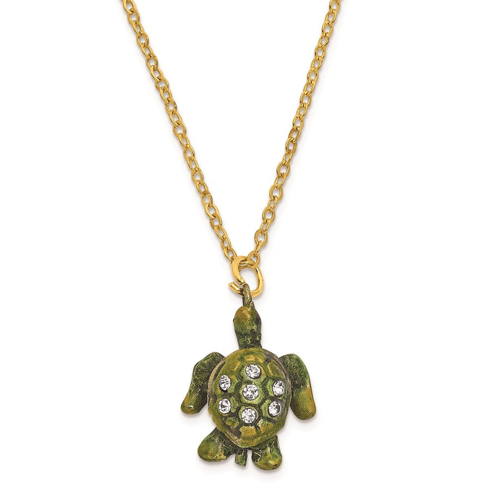 Jere Luxury Giftware, Bejeweled ROXY Reef Dweller Sea Turtle Trinket Box with Matching Pendant Trinket Box & Keepsake Container Collectible Gift by Jere Luxury Giftware