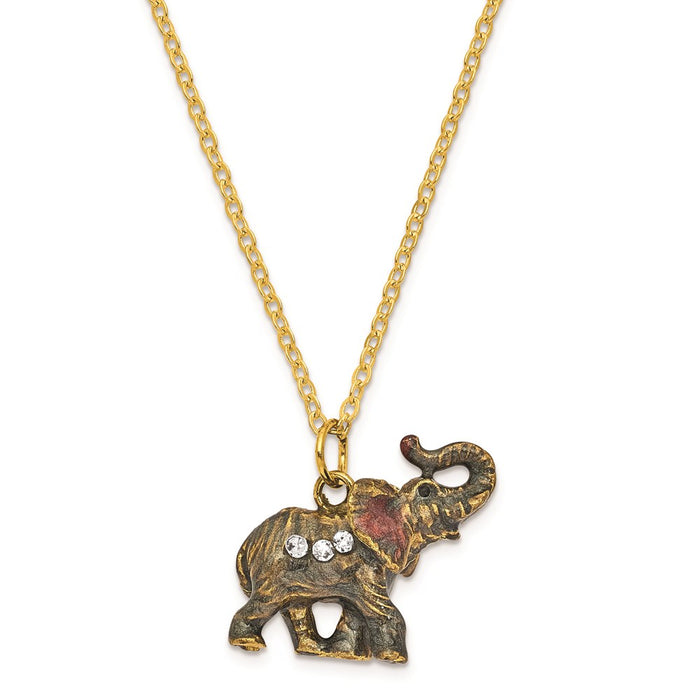 Jere Luxury Giftware, Bejeweled ZARA Trumpeting Elephant Trinket Box with Matching Pendant
