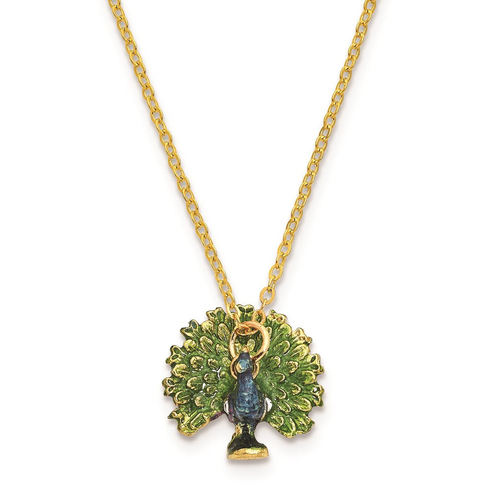 Jere Luxury Giftware, Bejeweled PROUD AS A PEACOCK Strutting Peacock Trinket Box with Matching Pendant Trinket Box & Keepsake Container Collectible Gift by Jere Luxury Giftware