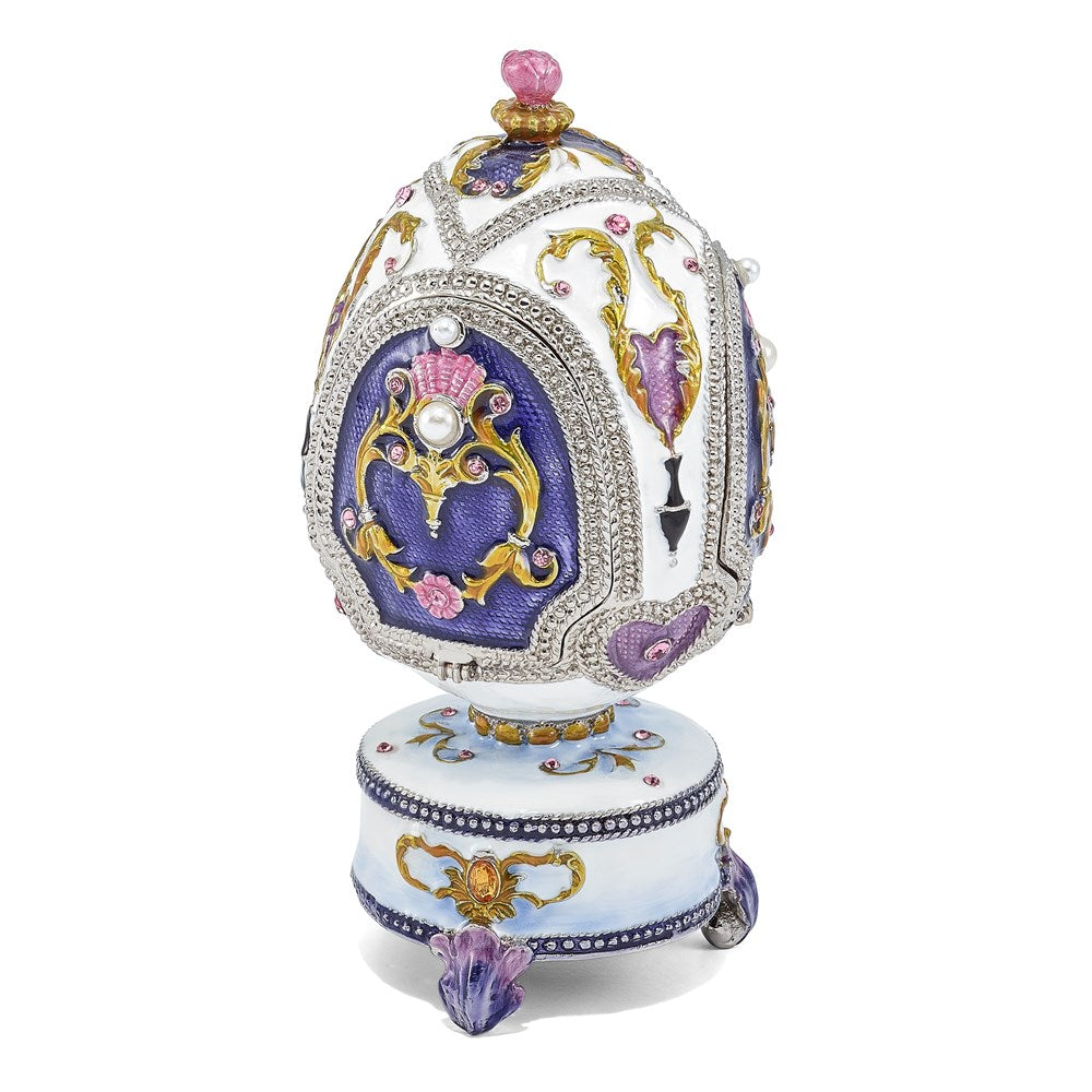 Jere Luxury Giftware, Bejeweled MERRY-GO-ROUND Carousel (It's A Small World) Music Egg with Matching Pendant Trinket Box & Keepsake Container Collectible Gift by Jere Luxury Giftware