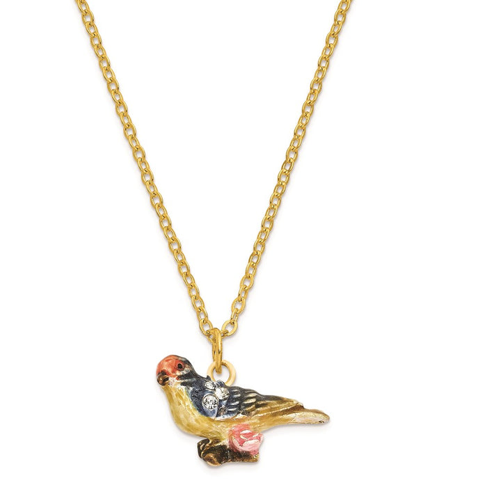 Jere Luxury Giftware, Bejeweled LADY BLUEBIRD Trinket Box with Matching Pendant