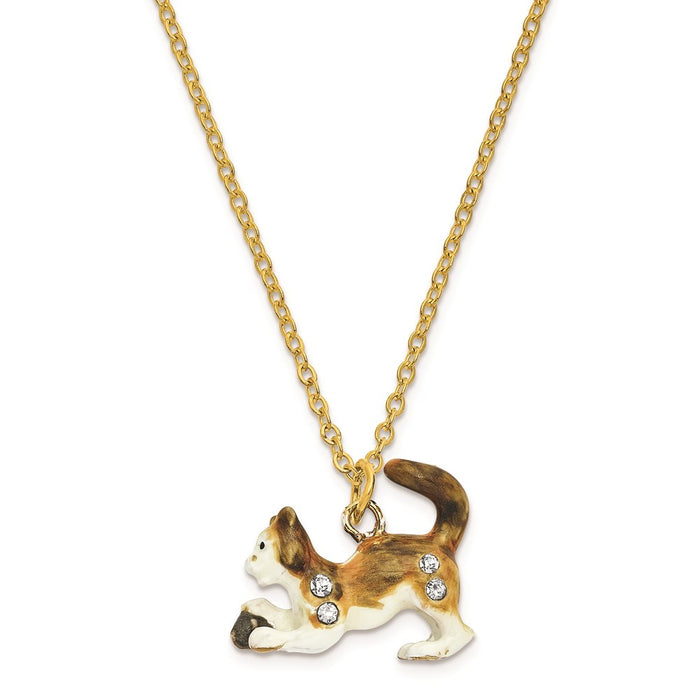 Jere Luxury Giftware, Bejeweled THOM & JERE Cat & Mouse Trinket Box with Matching Pendant