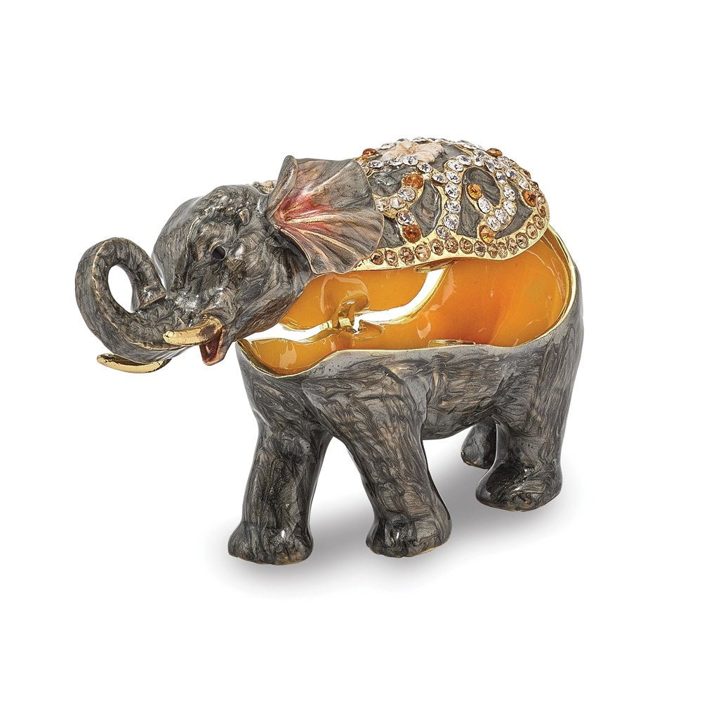 Jere Luxury Giftware, Bejeweled PRINCESS JAIPUR Elephant Trinket Box with Matching Pendant Trinket Box & Keepsake Container Collectible Gift by Jere Luxury Giftware