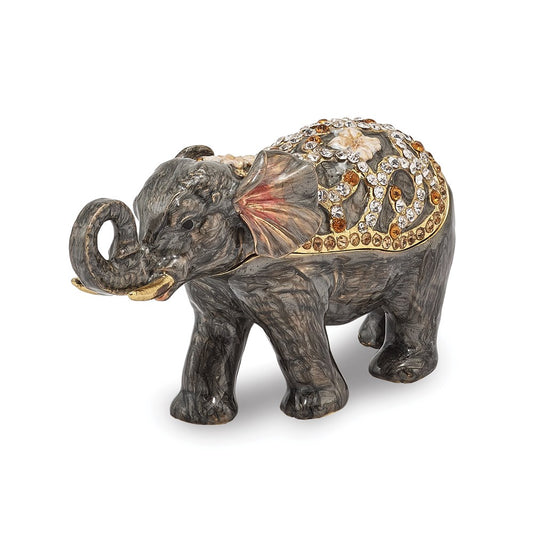 Jere Luxury Giftware, Bejeweled PRINCESS JAIPUR Elephant Trinket Box with Matching Pendant Trinket Box & Keepsake Container Collectible Gift by Jere Luxury Giftware