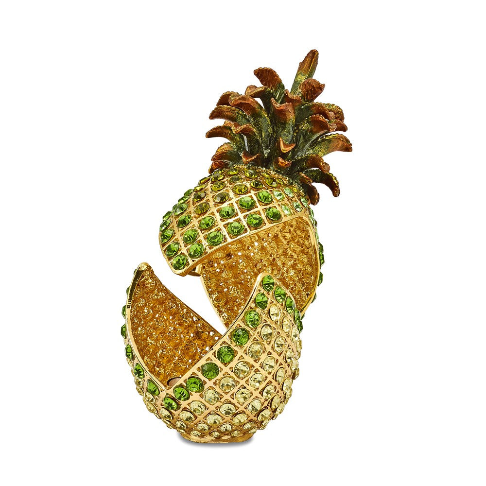 Jere Luxury Giftware, Bejeweled ALL WELCOME Crystal Pineapple Trinket Box with Matching Pendant Trinket Box & Keepsake Container Collectible Gift by Jere Luxury Giftware