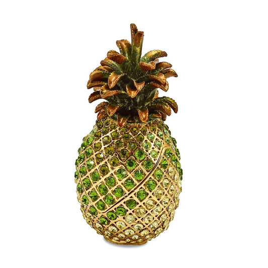 Jere Luxury Giftware, Bejeweled ALL WELCOME Crystal Pineapple Trinket Box with Matching Pendant Trinket Box & Keepsake Container Collectible Gift by Jere Luxury Giftware