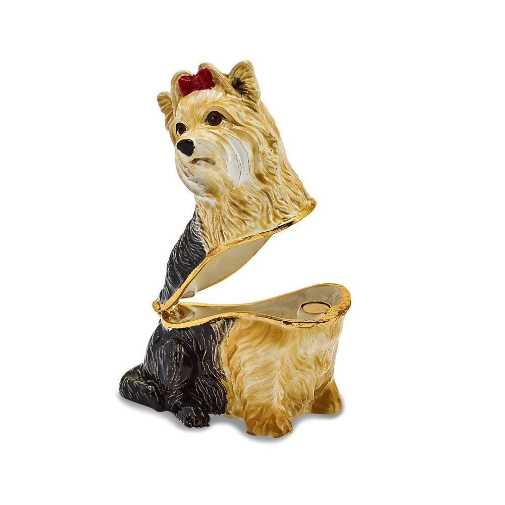 Jere Luxury Giftware, Bejeweled KIMBERLY Yorkshire Terrier Trinket Box with Matching Pendant Trinket Box & Keepsake Container Collectible Gift by Jere Luxury Giftware