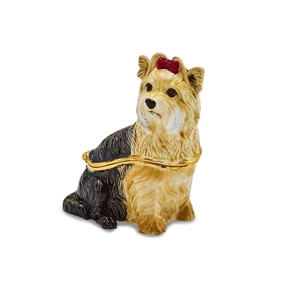 Jere Luxury Giftware, Bejeweled KIMBERLY Yorkshire Terrier Trinket Box with Matching Pendant Trinket Box & Keepsake Container Collectible Gift by Jere Luxury Giftware
