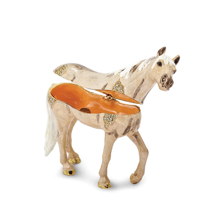 Jere Luxury Giftware, Bejeweled WILD 'N FREE Pony Trinket Box with Matching Pendant