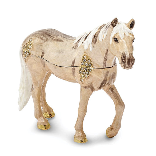 Jere Luxury Giftware, Bejeweled WILD 'N FREE Pony Trinket Box with Matching Pendant Trinket Box & Keepsake Container Collectible Gift by Jere Luxury Giftware