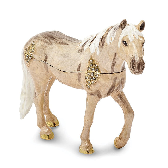Jere Luxury Giftware, Bejeweled WILD 'N FREE Pony Trinket Box with Matching Pendant
