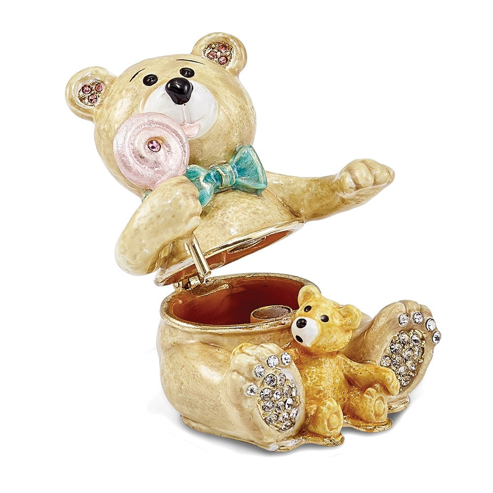 Jere Luxury Giftware, Bejeweled LOLLY BEARS Teddy Bears Trinket Box with Matching Pendant Trinket Box & Keepsake Container Collectible Gift by Jere Luxury Giftware
