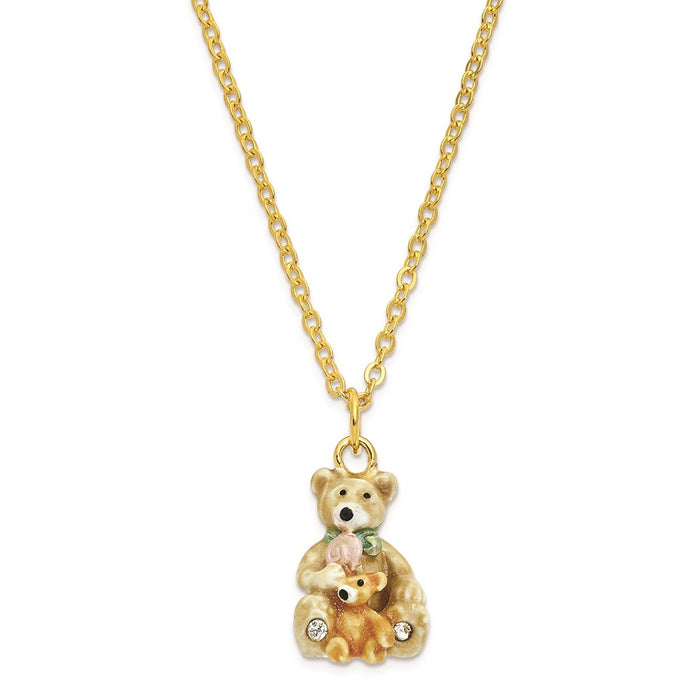 Jere Luxury Giftware, Bejeweled LOLLY BEARS Teddy Bears Trinket Box with Matching Pendant