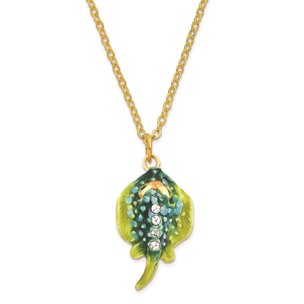 Jere Luxury Giftware, Bejeweled BARBY Stingray Trinket Box with Matching Pendant Trinket Box & Keepsake Container Collectible Gift by Jere Luxury Giftware