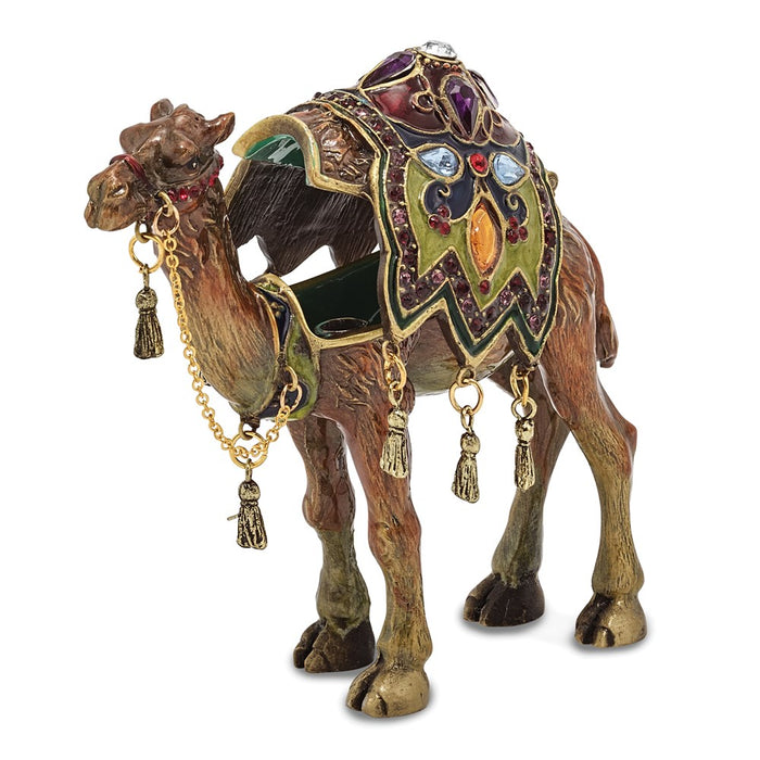 Jere Luxury Giftware, Bejeweled AMIR Prince of the Desert Camel Trinket Box with Matching Pendant