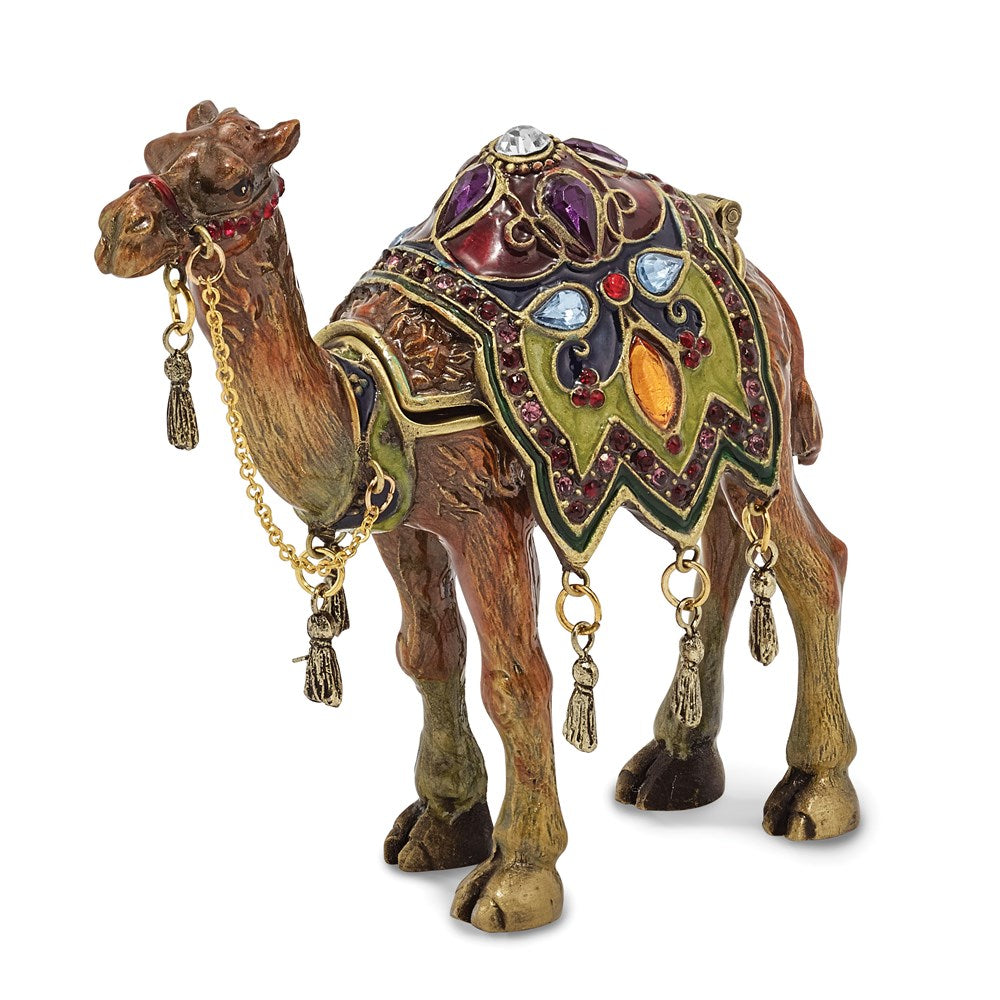 Jere Luxury Giftware, Bejeweled AMIR Prince of the Desert Camel Trinket Box with Matching Pendant Trinket Box & Keepsake Container Collectible Gift by Jere Luxury Giftware