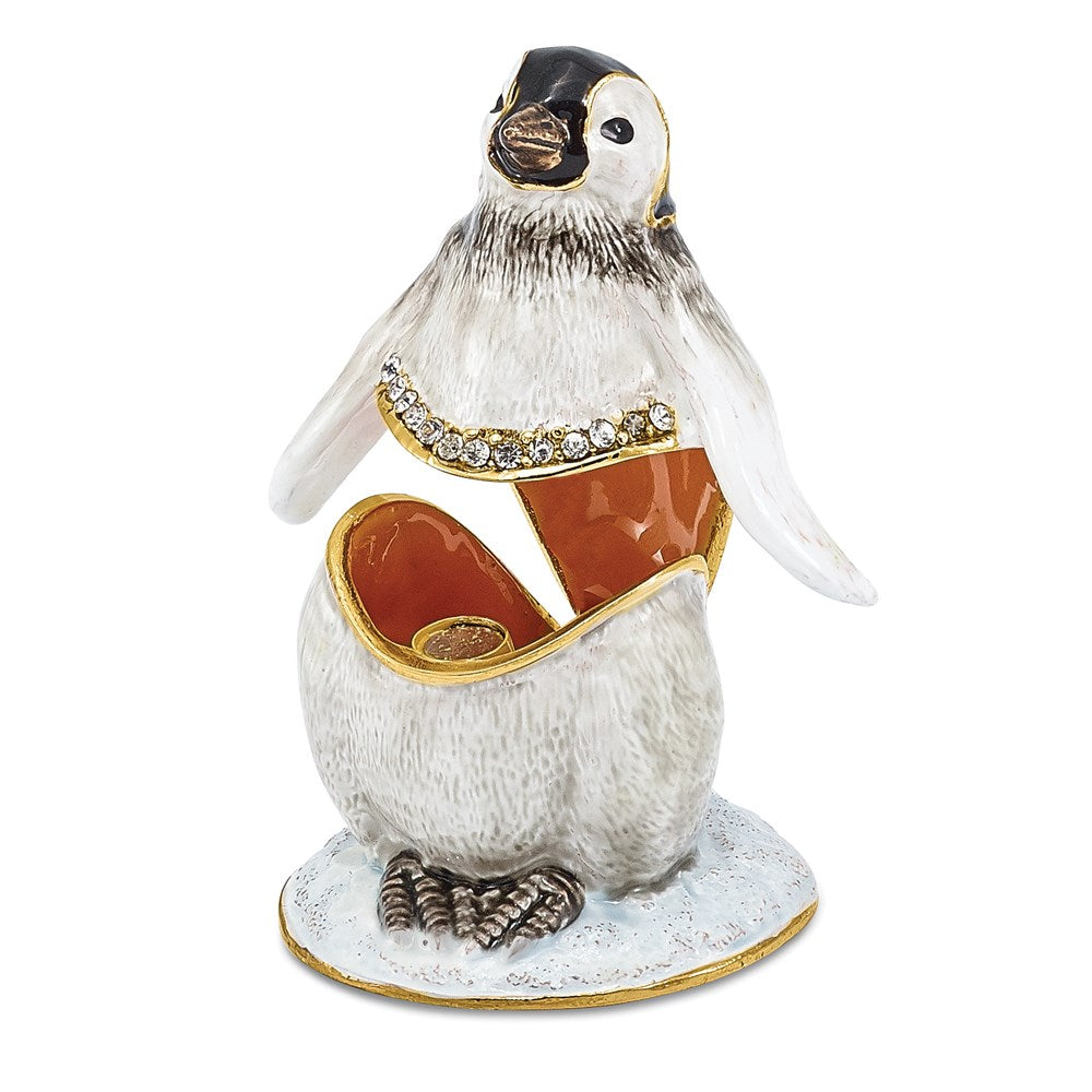 Jere Luxury Giftware, Bejeweled PEEPS Baby Penguin Trinket Box with Matching Pendant Trinket Box & Keepsake Container Collectible Gift by Jere Luxury Giftware