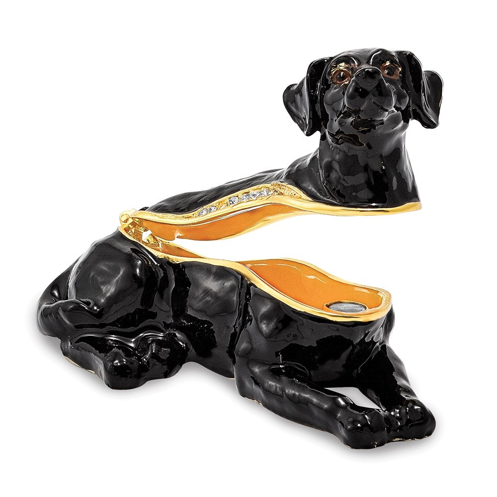 Jere Luxury Giftware, Bejeweled KOOP Black Labrador Retriever Trinket Box with Matching Pendant Trinket Box & Keepsake Container Collectible Gift by Jere Luxury Giftware