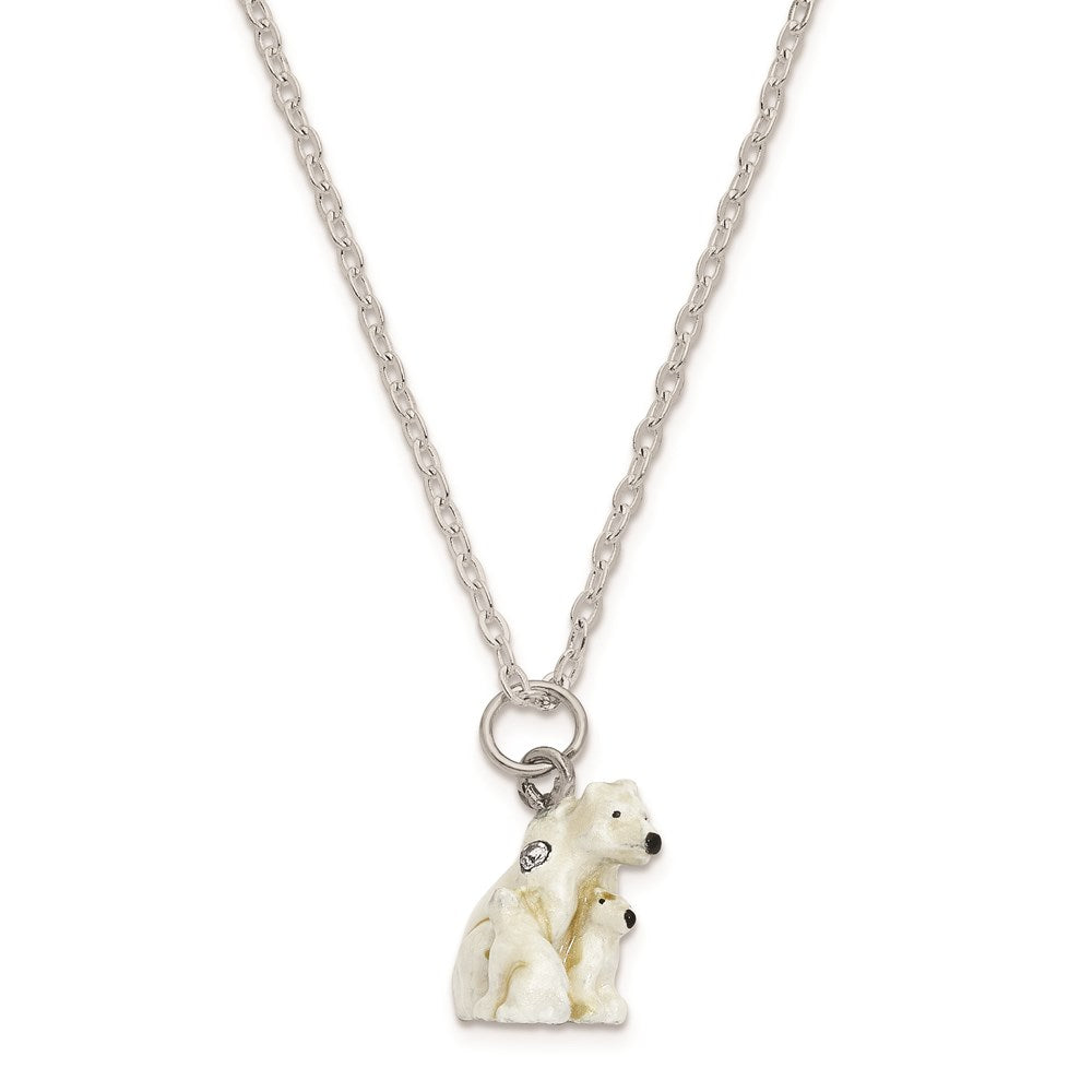 Jere Luxury Giftware, Bejeweled MAMA BEAR w/AVA & ASHER Polar Bears Trinket Box with Matching Pendant Trinket Box & Keepsake Container Collectible Gift by Jere Luxury Giftware