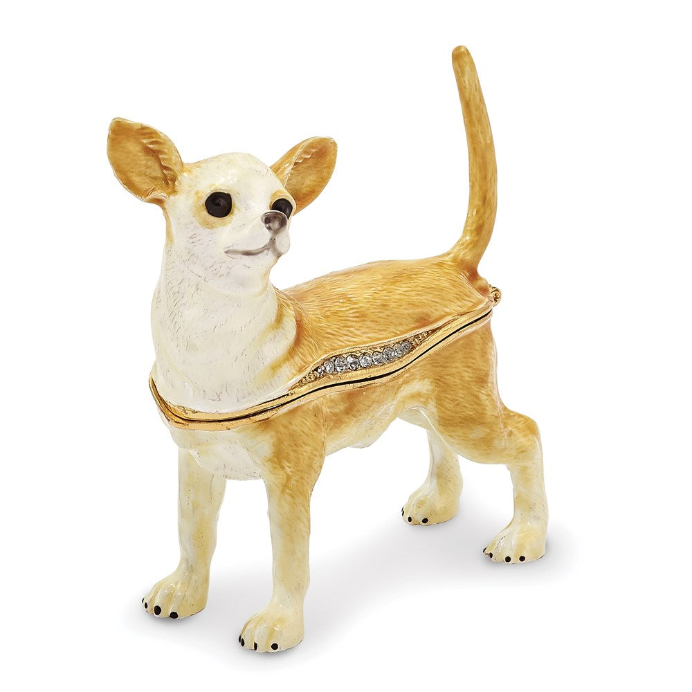 Jere Luxury Giftware, Bejeweled SAMSON Chihuahua Trinket Box with Matching Pendant Trinket Box & Keepsake Container Collectible Gift by Jere Luxury Giftware