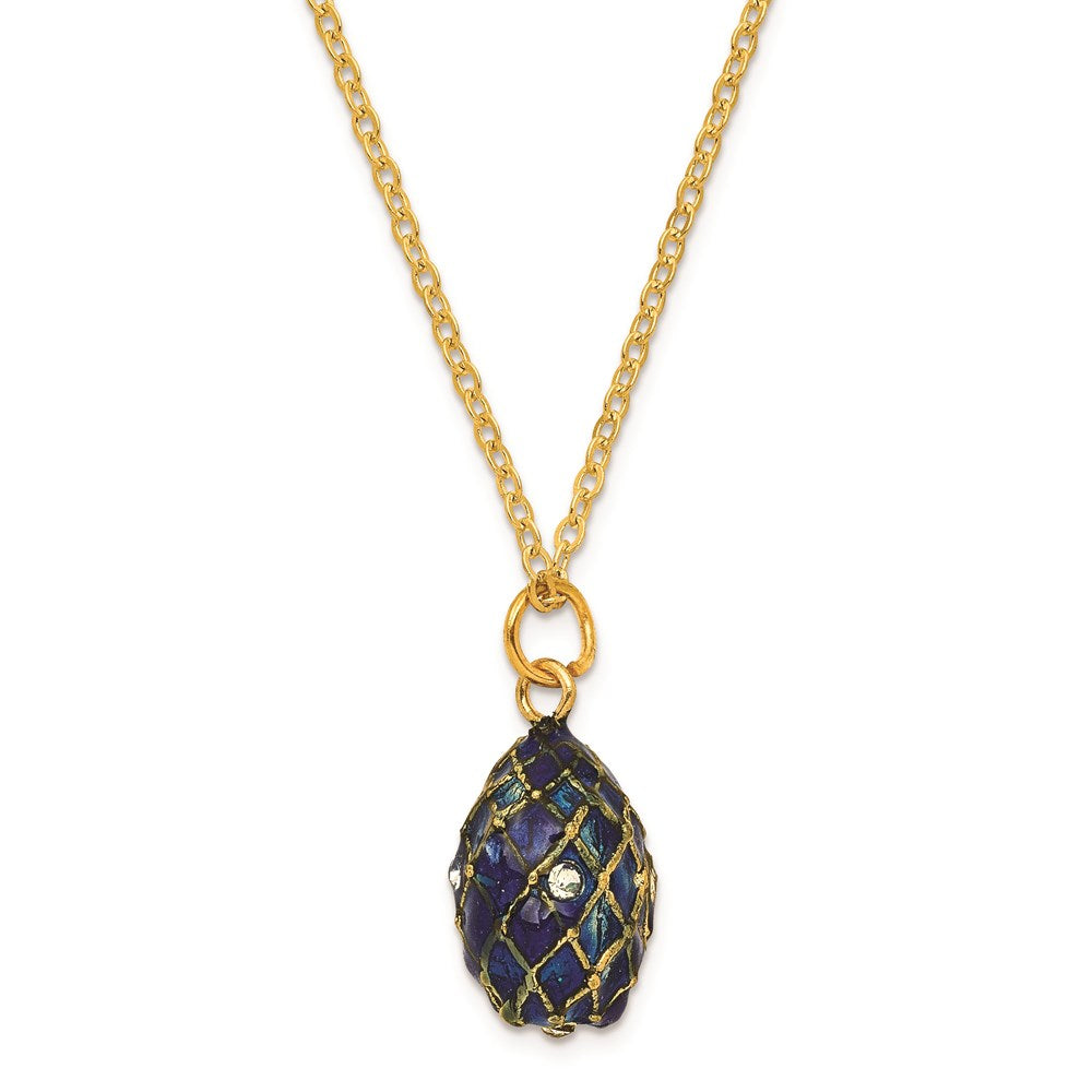 Jere Luxury Giftware, Bejeweled GRAND ROYAL BLUE (Plays Unchained Melody) Musical Egg with Matching Pendant Trinket Box & Keepsake Container Collectible Gift by Jere Luxury Giftware
