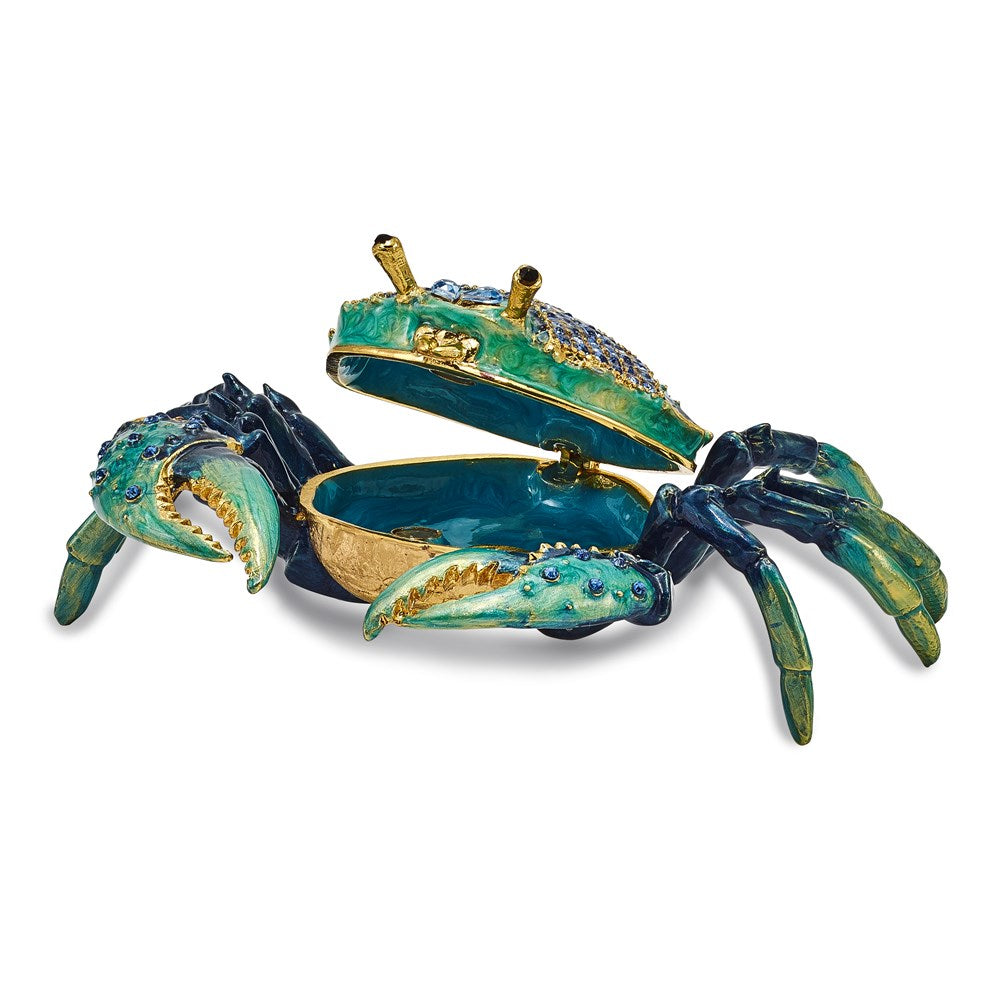 Jere Luxury Giftware, Bejeweled CHESAPEAKE Blue Crab Trinket Box with Matching Pendant Trinket Box & Keepsake Container Collectible Gift by Jere Luxury Giftware