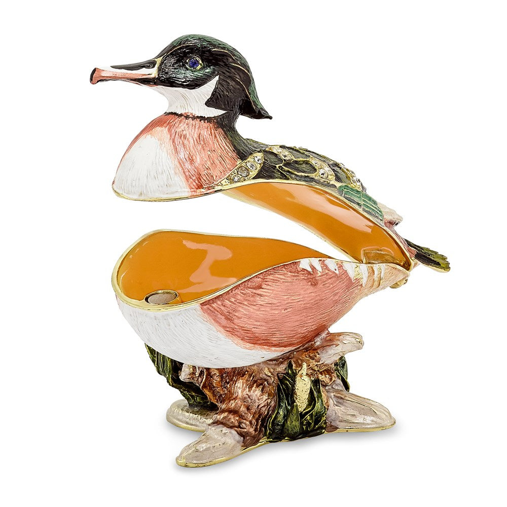 Jere Luxury Giftware, Bejeweled WILSON Wood Duck Trinket Box with Matching Pendant Trinket Box & Keepsake Container Collectible Gift by Jere Luxury Giftware