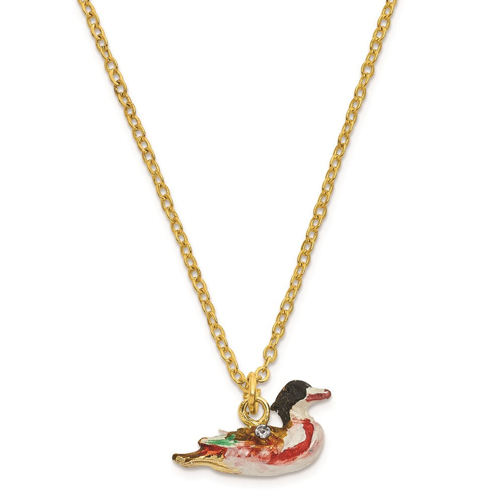 Jere Luxury Giftware, Bejeweled WILSON Wood Duck Trinket Box with Matching Pendant Trinket Box & Keepsake Container Collectible Gift by Jere Luxury Giftware