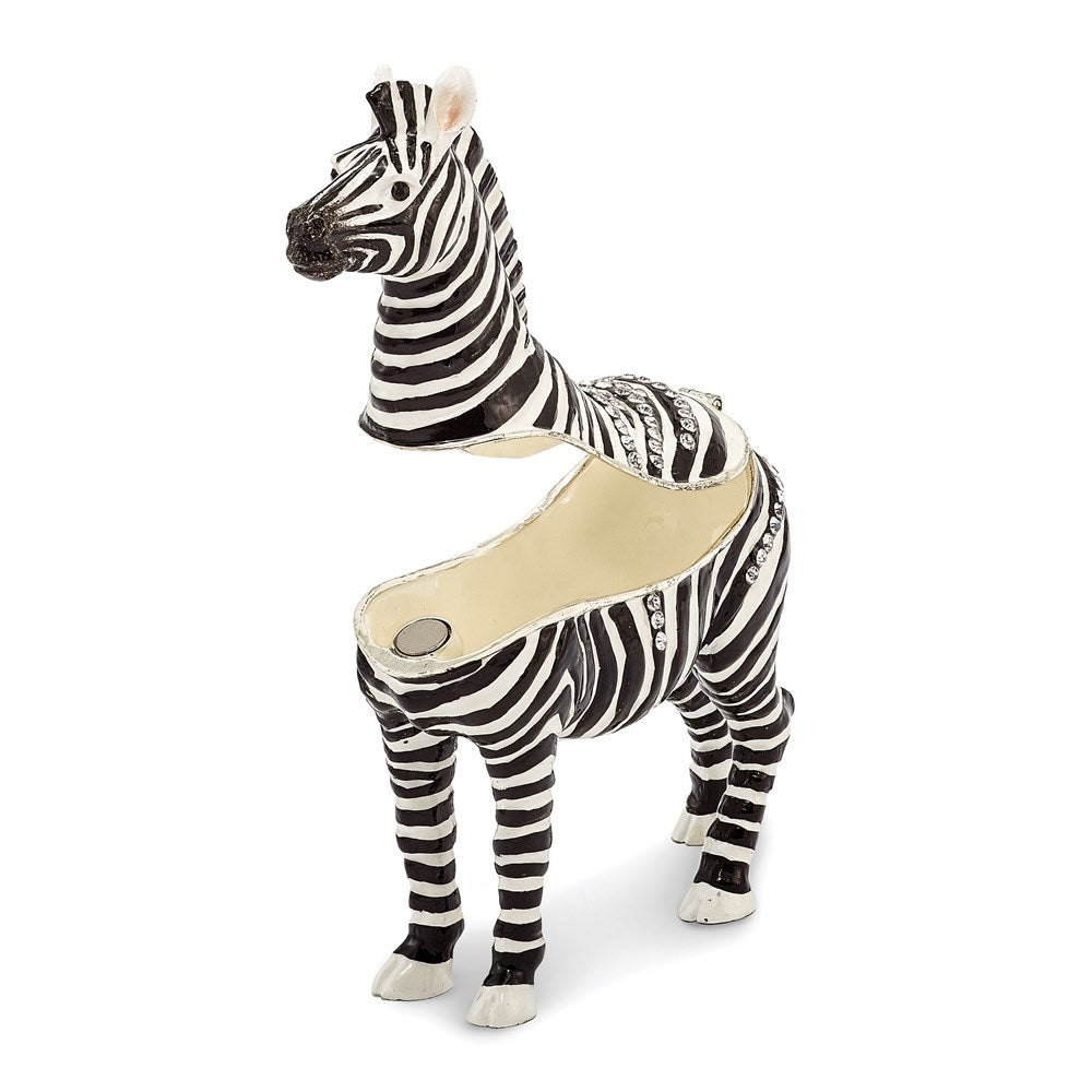 Jere Luxury Giftware, Bejeweled ZACH Zebra Trinket Box with Matching Pendant Trinket Box & Keepsake Container Collectible Gift by Jere Luxury Giftware