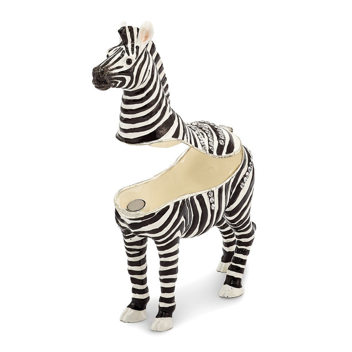 Jere Luxury Giftware, Bejeweled ZACH Zebra Trinket Box with Matching Pendant