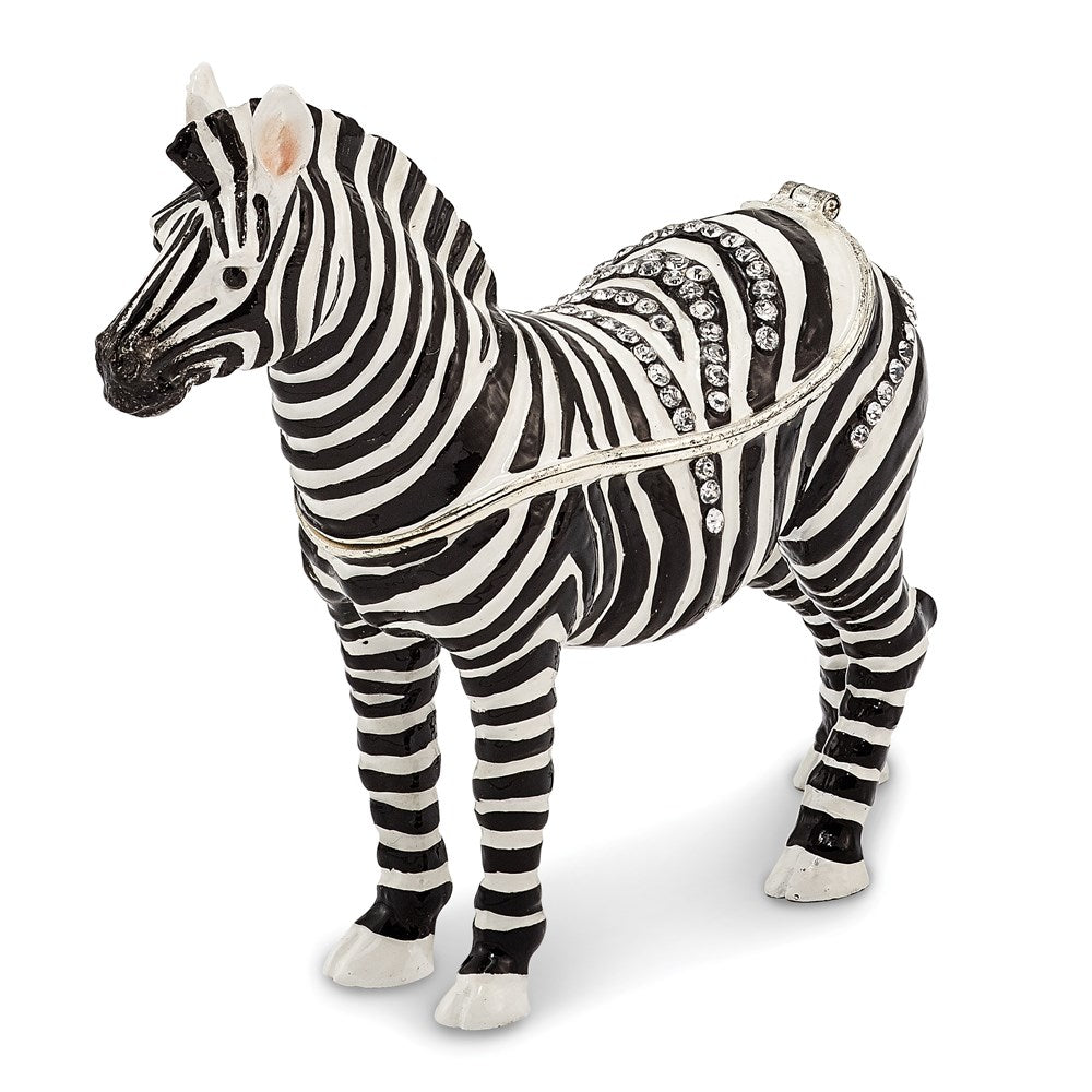Jere Luxury Giftware, Bejeweled ZACH Zebra Trinket Box with Matching Pendant Trinket Box & Keepsake Container Collectible Gift by Jere Luxury Giftware